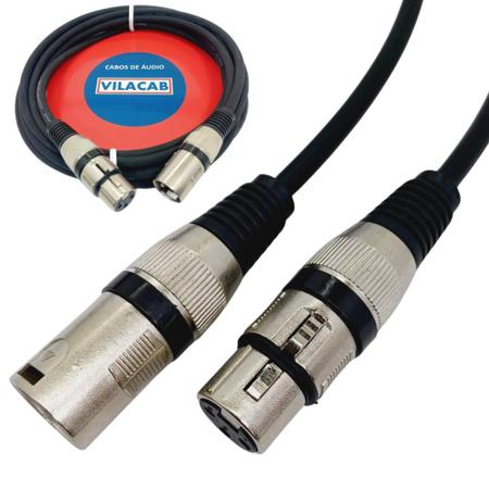 Imagem de Kit 5 Cabos Microfone Xlr (canon) Balanceado 1 Metro