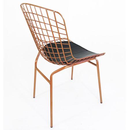 Imagem de Kit 5 Cadeiras BERTÓIA cobre assento preto tubular - Poltronas do Sul