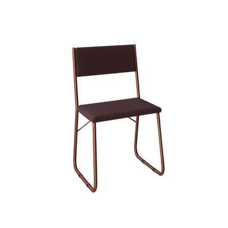 Imagem de Kit 5 Cadeiras de Jantar Estofadas Angra - Cobre e Marrom