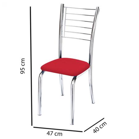 Imagem de Kit 5 cadeiras Iara cromada para cozinha-Assento vermelho-Gat Magazine