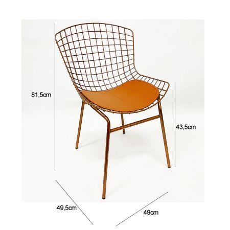 Imagem de Kit 5 Cadeiras para cozinha BERTÓIA cobre tubular - Poltronas do Sul