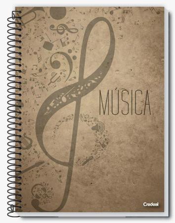 Imagem de kit 5 Cadernos de Música Pautado 50 folhas - Capa Flexível