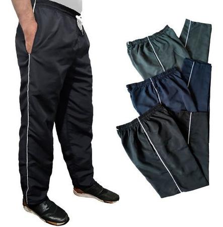 Kit 5 Cal a Masculina Tactel Grosso 3 Bolsos Academia Costura