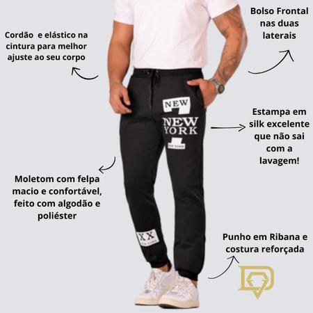 Imagem de Kit 5 Calças Moletom Masculina Slim Academia Jogger Atacado