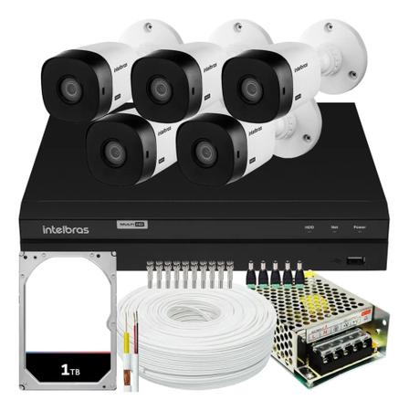 Imagem de Kit 5 Camera Intelbras segurança monitoramento completo