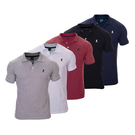 Kit 5 Camisa Gola Polo Masculina Piquet de Algodão - Polo CLUB BR