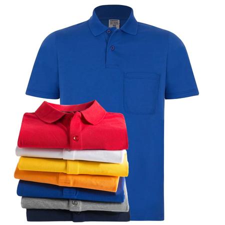 Imagem de Kit 5 Camisas Polo Bolso Masculina Blusa Camiseta Atacado