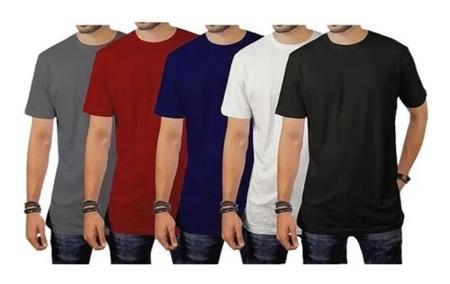 Imagem de Kit 5 Camiseta Masculina Camisa Malha Fria Básica Atacado