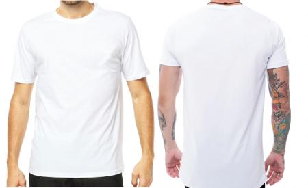 Imagem de Kit 5 Camisetas Básicas Masculina Branca T-shirt 100% Algodão 30.1