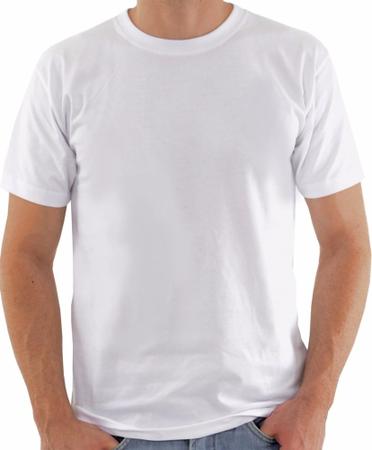 Imagem de Kit 5 Camisetas Básicas Masculina Branca T-shirt 100% Algodão 30.1