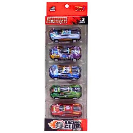 Kit 5 Carrinhos de Fricção Racing Club Metal - Zoop Toys