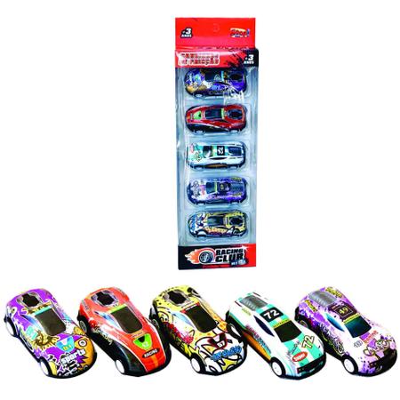 Kit 5 Carrinhos de Fricção Racing Club Metal - Zoop Toys