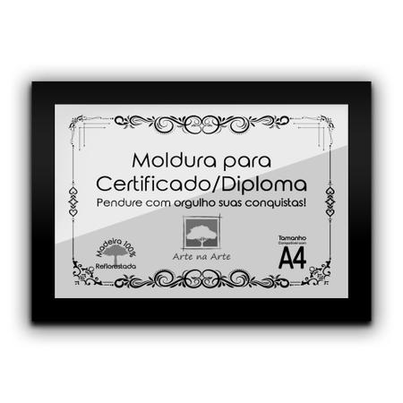 Imagem de Kit 5 Certificados Diplomas A4 com Tela de Acetato e MDF