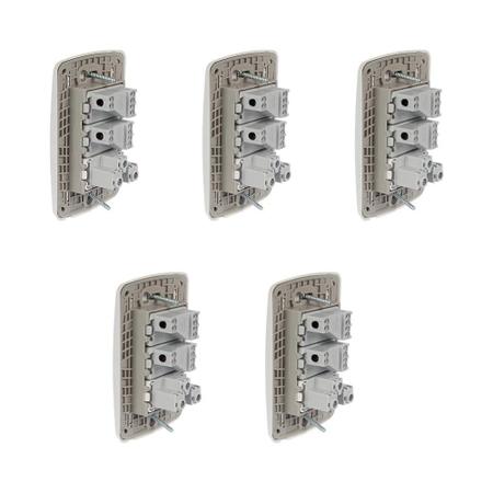 Imagem de Kit 5 Conjuntos Montados com 2 Interruptores Simples e 1 Tomada 2P+T 10A Pb S3B69050 Branco Miluz Schneider