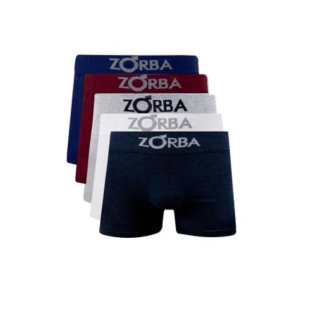 Imagem de Kit 5 Cuecas Boxer Algodão Sem Costura Zorba