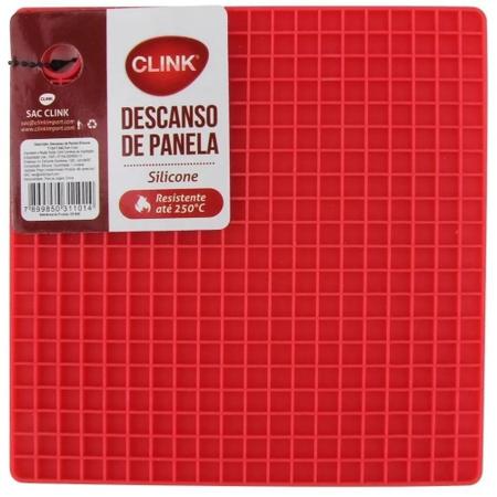 Imagem de Kit 5 Descanso De Panela Silicone Quadrado Vermelho 17X17Cm