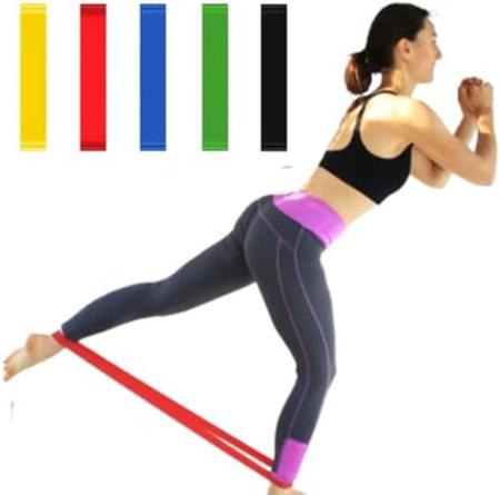 Kit 5 Faixa Elastica Para Exercicio Mini Band, Funcional Yoga Pilates Musculacao Abdominais Fisio - lojakenjii Imagem de Kit 5 Faixa Elastica Para Exercicio Mini Band, Funcional Yoga Pilates Musculacao Abdominais Fisio