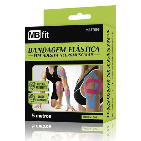 Imagem de Kit 5 fita kinesio bandagem elastica adesiva funcional tape fisioterapia esportes atadura flexivel