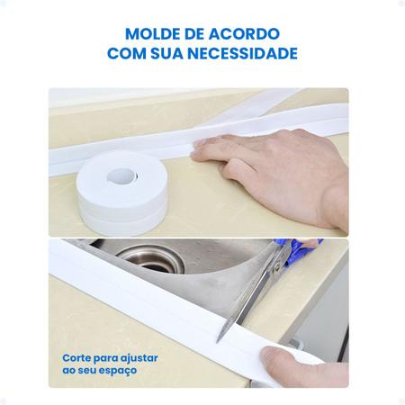 Imagem de Kit 5 Fita Selante Pvc Adesiva Impermeável Banheiro Cozinha