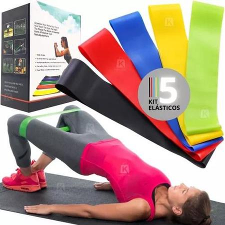 Kit 5 Fitas Elásticas Para Exercícios Físicos Cinta de Fitness