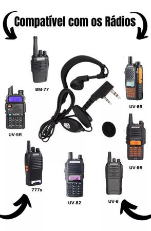 Imagem de Kit 5 Fones Ouvido Para Rádio Comunicador Baofeng 777s Uv82