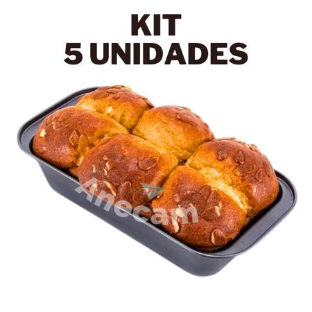 Imagem de Kit 5 Formas Assadeira De Pão Bolo Torta Antiaderente 29,5 x 13 cm 
