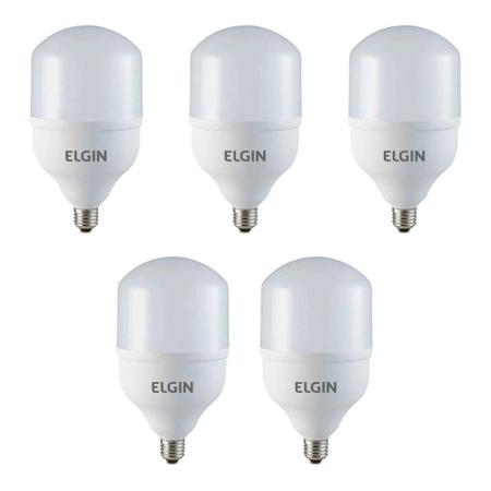 Imagem de Kit 5 lâmpadas bulbo led elgin 48lsb40fld00 t 40w  6500k branco frio