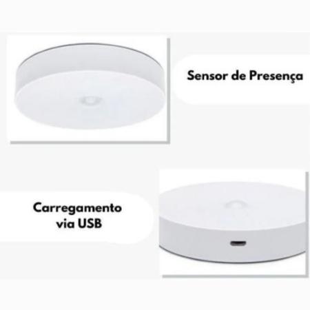 Imagem de Kit 5 Lâmpadas Com Sensor De Presença De Led Para Escadas USB Recarregável