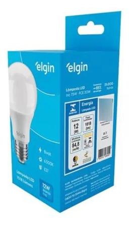 Imagem de Kit 5 Lâmpadas Led Bulbo A60 12w 6500k E27 Luz Branca -elgin