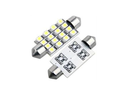 Imagem de Kit 5 Lâmpadas Torpedo 16 Leds 41Mm