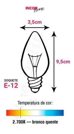 Kit 5 Lâmpadas Vela Lisa Clara Vl-35 E-12 25w 220v - Decorium Imagem de Kit 5 Lâmpadas Vela Lisa Clara Vl-35 E-12 25w 220v