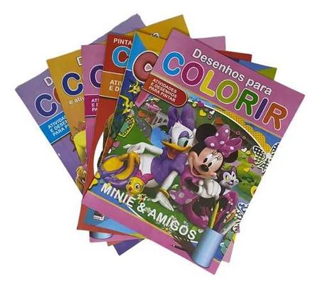 Kit 6 Revistas De Colorir Pintar Atividades Pincesas Disney