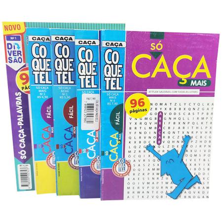 Passatempos Coquetel Caça Palavras Nível Fácil Kit 20 Vols - Livros de  Entretenimento - Magazine Luiza