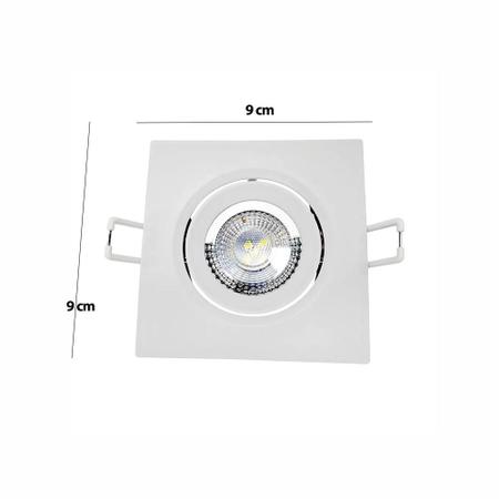 Imagem de Kit 5 Luminárias Spot Led Quadrado De Embutir 5W 6500k Avant