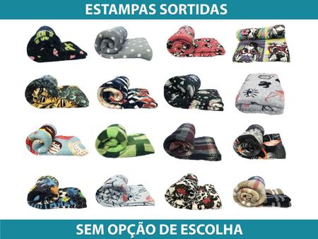 Imagem de Kit 5 Mantas Soft Cobertor Casal Estampas Sortidas