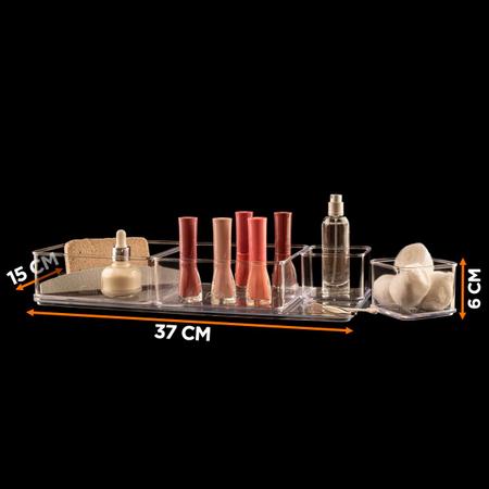 Kit 6 Organizadores Modular Multiuso Penteadeira Maquiagem - Âmbar