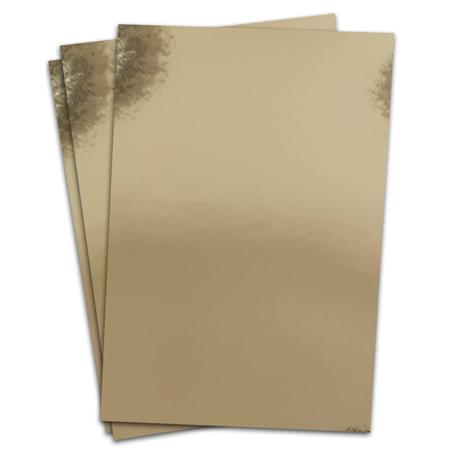 Imagem de Kit 5 Papel Lamicote Ouro 250g A4 10 Folhas Brilhoso 