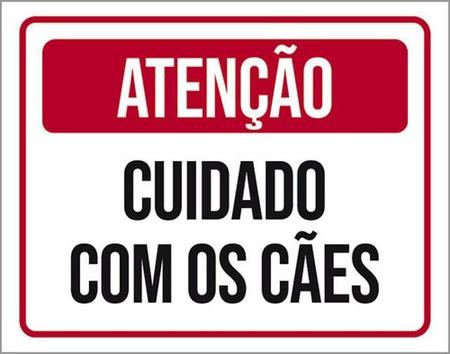 Imagem de Kit 5 Placas Atenção Cuidado Cães 36X46