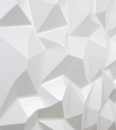 Imagem de Kit 5 Placas Revestimento De Parede Pvc 3D Diamante Branco