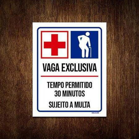 Imagem de Kit 5 Placas Vaga Exclusiva Idosos Hospital 30 Minutos