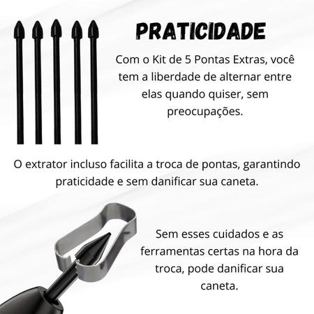 Imagem de Kit 5 Ponteiras Extra + 1 Extrator Para Celular Samsung S23