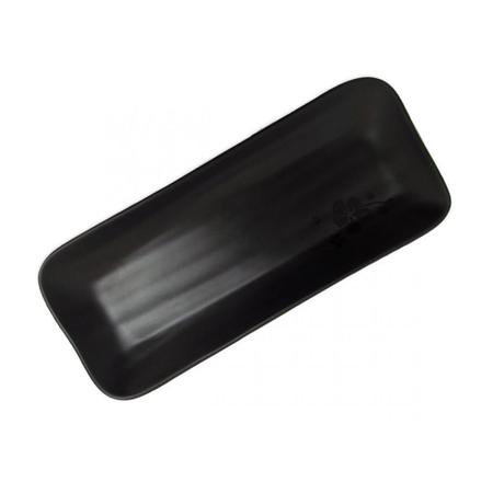 Imagem de Kit 5 Pratos Travessa 27 Cm Preto com Borda em Melamina/Plastico  Bestfer 