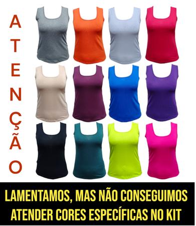 Imagem de Kit 5 Regatas Plus Size Alça Larga Blusa Básica Feminina