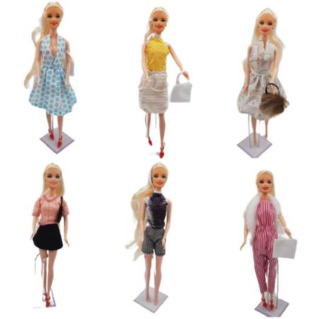 Imagem de kit 5 roupas roupinhas look conjuntos para boneca barbie