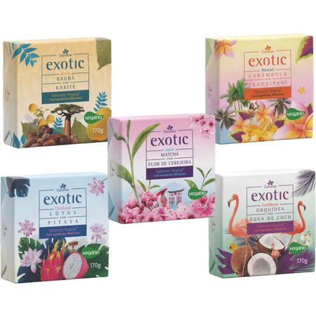 Imagem de Kit 5 Sabonetes Vegetal Hidratante Exotic 170g Davene