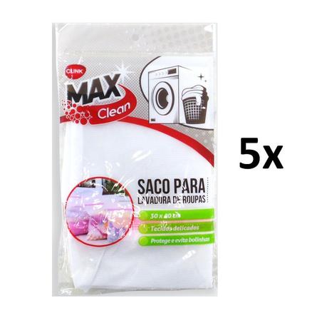 Imagem de Kit 5 Sacos para Lavar Roupas Delicadas 30x40cm Organizador Viagem Malas Armarios Gavetas