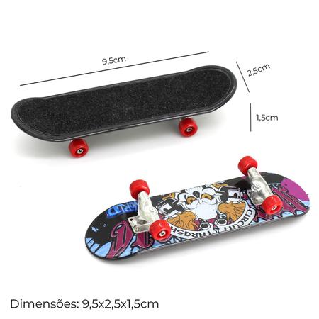 Kit 5 Skate Dedo Profissional C/ Lixa Rolamento FingerBoard