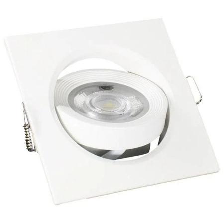 Imagem de Kit 5 Spots Led Kian de Embutir Quadrado 5w 400lm Branco Quente 3000K Luz Amarela Luminária de Teto