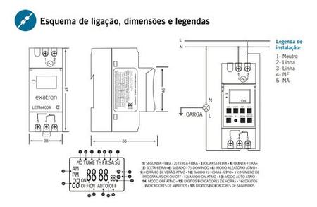 Kit 5 Temporizador Timer Digital Bivolt Din 35mm Exatron - Temporizador de  Tomada - Magazine Luiza