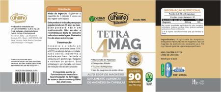 Imagem de KIT 5 TETRA MAG + 4 Tipos de Magnésio 90 Cáps 710mg UNILIFE